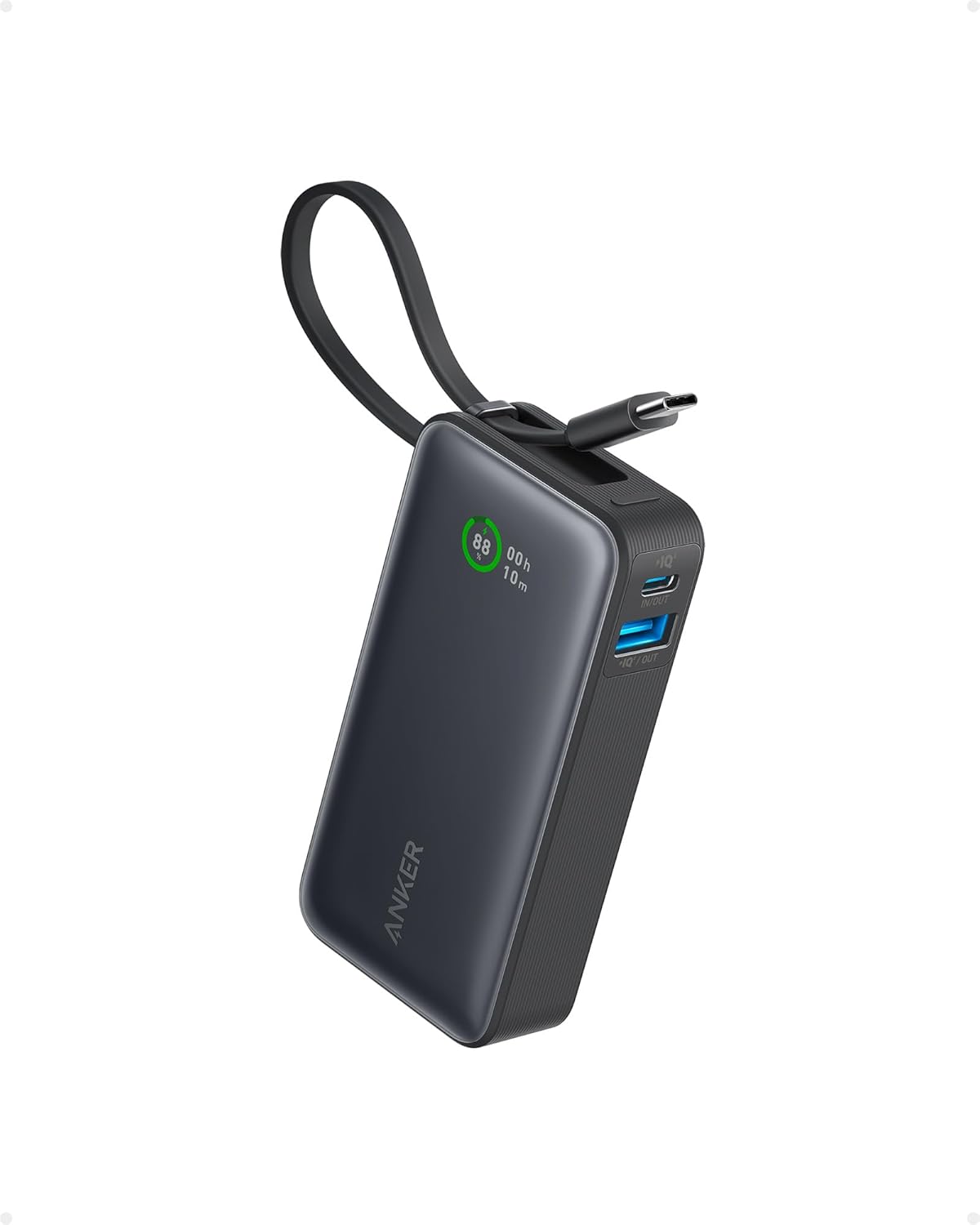 Anker Nano 10,000mAh Portable Charger with Built-In USB-C Cable