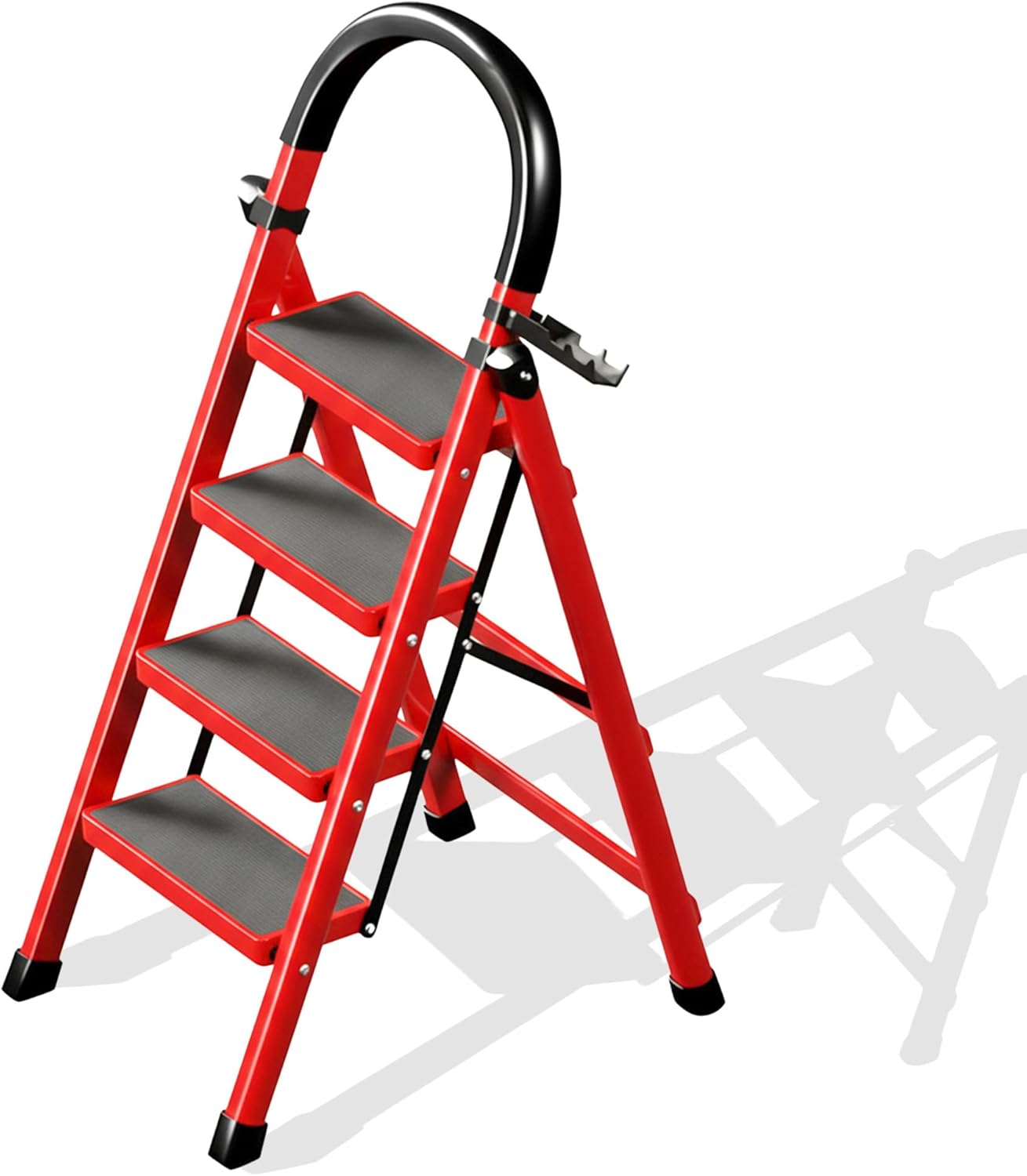 Foldable 4-Step Steel Ladder Heavy Duty